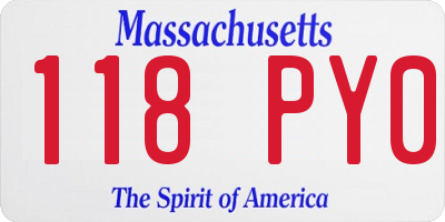 MA license plate 118PY0