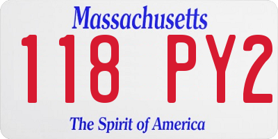 MA license plate 118PY2