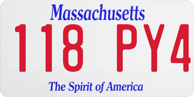 MA license plate 118PY4