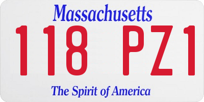 MA license plate 118PZ1