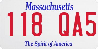 MA license plate 118QA5