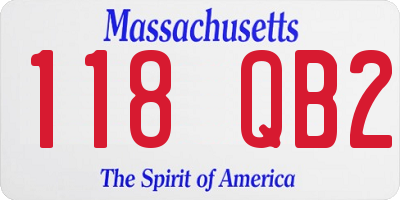 MA license plate 118QB2