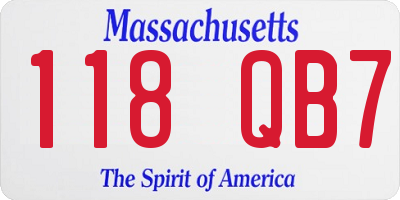 MA license plate 118QB7