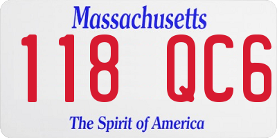 MA license plate 118QC6