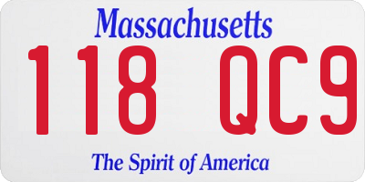 MA license plate 118QC9