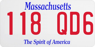 MA license plate 118QD6