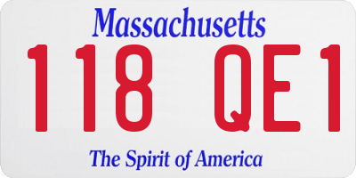 MA license plate 118QE1