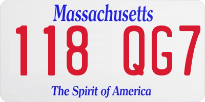 MA license plate 118QG7