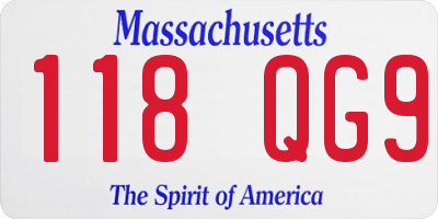 MA license plate 118QG9