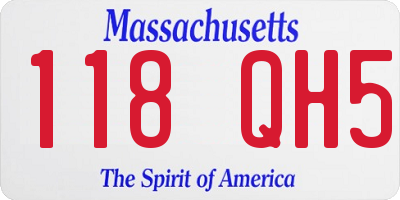 MA license plate 118QH5