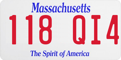 MA license plate 118QI4