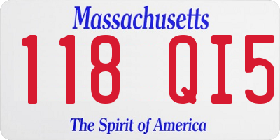 MA license plate 118QI5