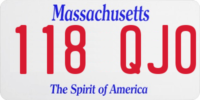 MA license plate 118QJ0