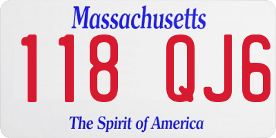 MA license plate 118QJ6