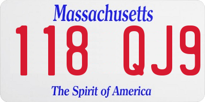 MA license plate 118QJ9