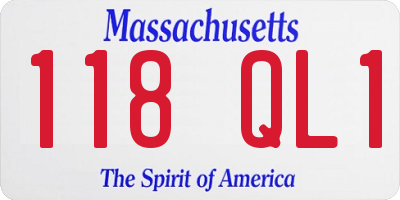 MA license plate 118QL1