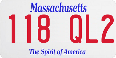 MA license plate 118QL2