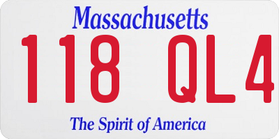 MA license plate 118QL4