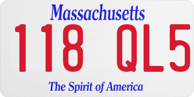 MA license plate 118QL5