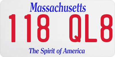 MA license plate 118QL8