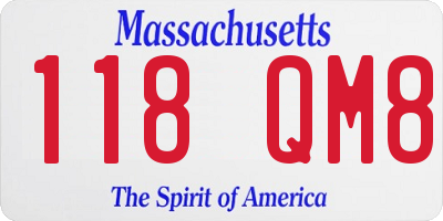 MA license plate 118QM8