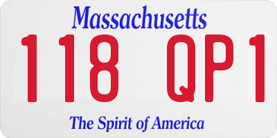 MA license plate 118QP1
