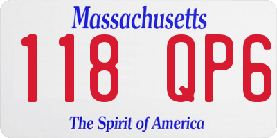 MA license plate 118QP6