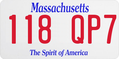 MA license plate 118QP7