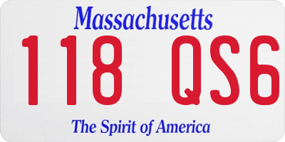 MA license plate 118QS6