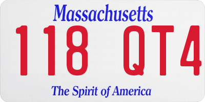 MA license plate 118QT4
