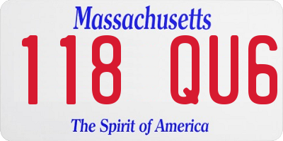 MA license plate 118QU6
