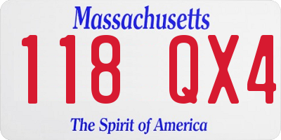 MA license plate 118QX4