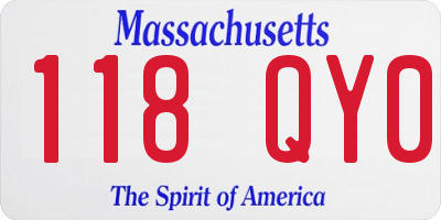 MA license plate 118QY0