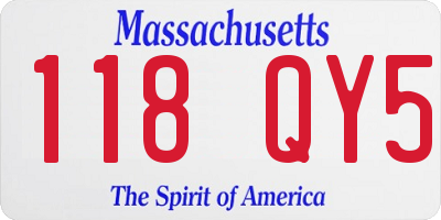 MA license plate 118QY5