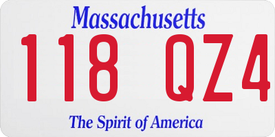 MA license plate 118QZ4