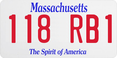 MA license plate 118RB1