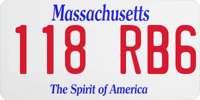 MA license plate 118RB6