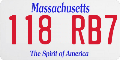 MA license plate 118RB7