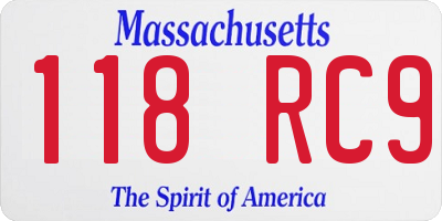 MA license plate 118RC9
