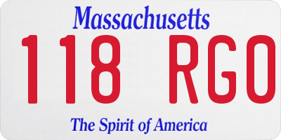 MA license plate 118RG0