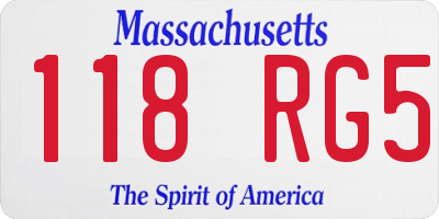 MA license plate 118RG5