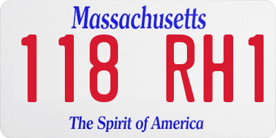MA license plate 118RH1