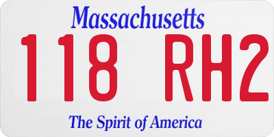 MA license plate 118RH2