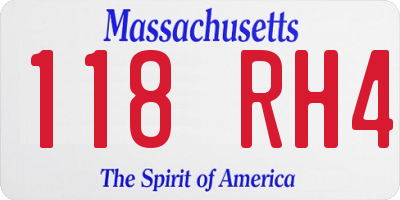 MA license plate 118RH4