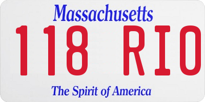 MA license plate 118RI0
