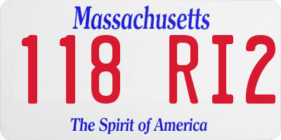 MA license plate 118RI2