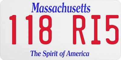 MA license plate 118RI5