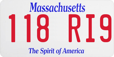 MA license plate 118RI9