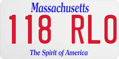 MA license plate 118RL0