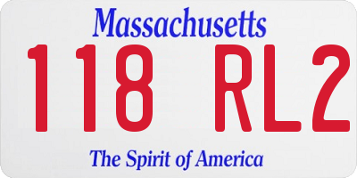 MA license plate 118RL2